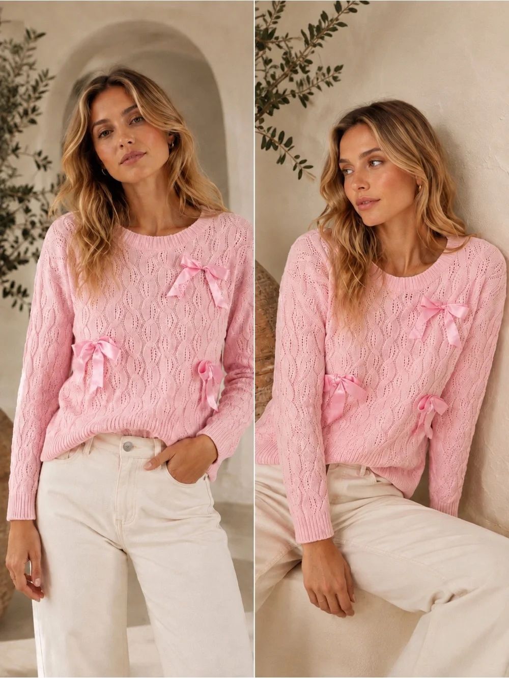 🎉5 for $45🎉 Aqua blues sweater pullover size L pink